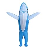 PLUMAM Disfraz inflable de tiburón para adultos, disfraz inflable de burbujas de aire,...