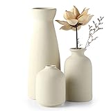 CEMABT Conjunto de jarrones de cerámica - 3 jarrones pequeños para decoración,...