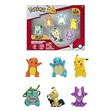 BANDAI - Pokémon - Pack de 6 Figuras - Ola 3 - Pikachu, Carapuca, Salamesca, Bulbizare,...