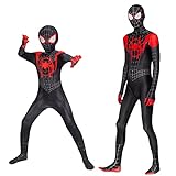 Ansamy Disfraz Spiderman para Niños Adultos, Araña Jumpsuit Impreso con Máscara,...