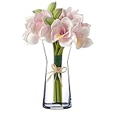 UNISHOP Jarrón de Flores de Cristal, Florero de Vidrio de 26,5cm de Alto, Elegante y...
