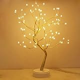 Kinamy Arbol LED Decorativo, Lámpara de Mesita de Decoración con 108 Luces, Alambre de...