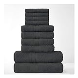 Lions Towel Family Bale Set – 10 Piezas 100% algodón Egipcio, 4 Caras, 4 Toallas de...