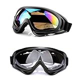 KUYT Gafas de esquí y snowboard, 2 unidades, protección ultravioleta, gafas de motocross...