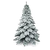COSTWAY 180/225 cm Árbol de Navidad Artificial con Soporte de Metal ,Agujas de PVC,Nieve...