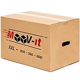 Pack de 20 cajas de cartón para mudanza,50x30x30cm, Cartón reforzado y resistente. Cajas...