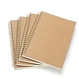 VEESUN Bloc de Notas Espiral A5, Pack de 4 Cuaderno de notas Tapa Blanda Cubierta de Kraft...