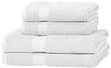 Amazon Basics - Juego de toallas (colores resistentes, 2 toallas de baño y 2 toallas de...