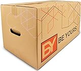 BY BE YOURS Pack 20 Cajas Carton Mudanza Grandes con Asas 50x30x30 cm - Cajas de Cartón...
