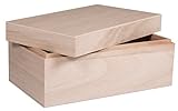 Rayher 62815000 Caja almacenaje de madera, con tapa extraíble, 20 x 12 x 9 cm, Color...