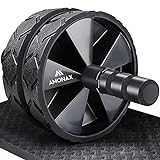Amonax - Rodillo de rueda para abdominales con alfombrilla grande para ejercitar...