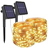 [2 Pack] Guirnaldas Luces Exterior Solar, Litogo Luces Led Solares Exteriores Jardin 12m...