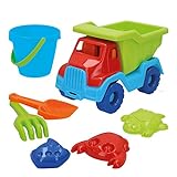 ColorBaby - Set playa Camión y cubo con accesorios, Color Beach (43505)