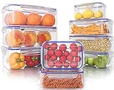 KICHLY 18 piezas envases herméticos de plástico para almacenamiento de alimentos (9...