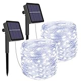 litogo [2 Pack] Guirnaldas Luces Exterior Solar, Jardin 12m 120 LED 8 Modos Cadena de...