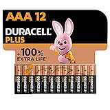 Duracell Plus pilas AAA (pack de 12) - Alcalinas 1,5 V - Hasta 100 % extra duración -...