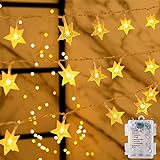 Guirnalda Luces Pilas, 6M 40LED Cadena de Luces de Estrellas con 8 Modos, Impermeable...