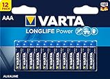 Varta Pila Longlife Power AAA Micro LR03 (paquete de 12 unidades), pila alcalina - «Made...