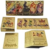 55 Cartas Pokemon Doradas Colección. Cartas Pokemon V-MAX Doradas, Cartas de Alta...