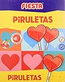 FIESTA Piruletas Caramelo con Palo en Forma de Corazón Sabor Cereza - Caja de 80 unidades