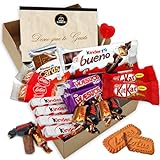 Cajita Regalo Original con 17 Chocolates Kinder Bueno, Kinder Cards, Twix, Mars, Kit Kat,...