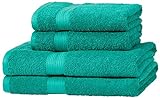 Amazon Basics - Juego de toallas asciugamano da baño colores resistentes, 2 toalla de...