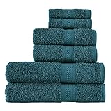 SweetNeedle - Uso diario Juego de toallas de 6 piezas, Verde Azulado - 2 toallas de baño...