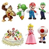 WELLXUNK® Super Mario Figures 6 pcs / Set Super Mario Toys, Figuras Super Mario Bros,...