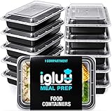 Igluu Meal Prep - Recipientes de 1 Compartimento para comida de Plástico Sin BPA con...