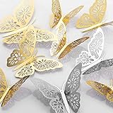 MWOOT 48 piezas mariposas decorativas 3d, mariposas pegatinas de pared decorativas para la...