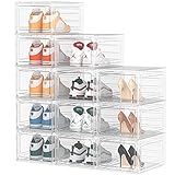 Cajas de Zapatos, 12 Cajas de Almacenamiento de Zapatos de Plástico Transparente...
